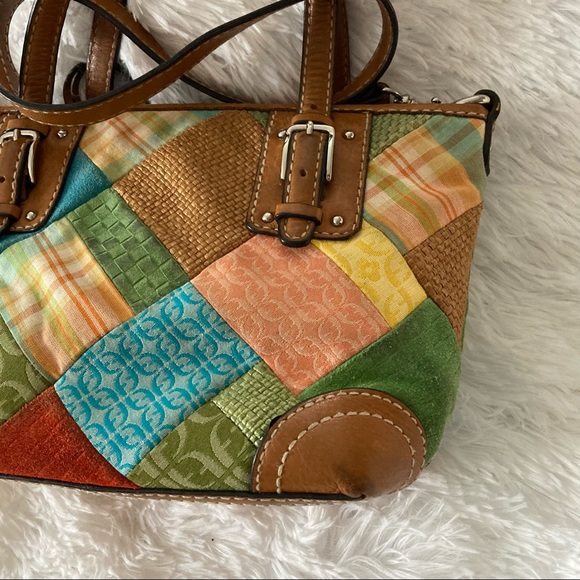 Fossil | Patchwork/ Weave Leather Multi Color Bag - Picture 12 of 16